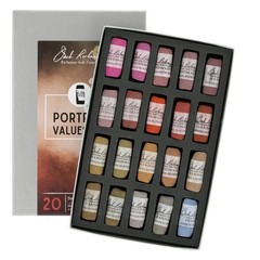 Jack Richeson Hand Rolled Soft Pastels Values 3-4 20 Piece Portrait Set