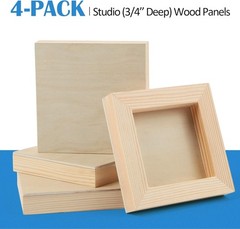 Versatile 4×4” Cradle Boards – Unfinished Birch Wood Panels Kit for Creatives