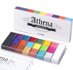 Athena Face Body Paint Oil Palette, 20 Colors Large Black White Professional Fla