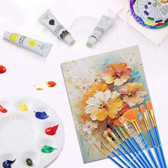 28PCS 12ml Acrylic Paint Set Mini Canvas Art Supplies Kit for Adults & Kids