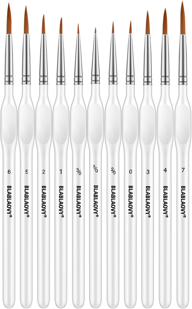 Detailing Brush Set, 11 Pcs Miniature Paint Brushes with Triangular Handles, Pai