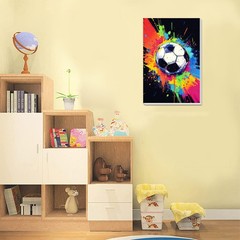 Soccer Paint by Numbers Kids Kit 8-12: Framed Canvas, Easel, Gift Box Wall Decor