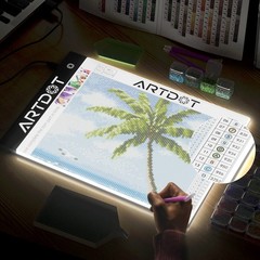A4 LED Light Pad for Diamond Painting Kits USB Powered Adjustable Brightness