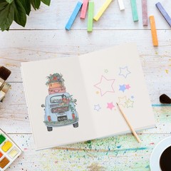 7.5×5.2″ Concertina Sketchbook Watercolor Notebook, White