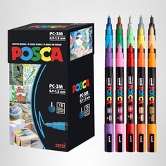 posca Paint Markers, 3M Fine Point Acrylic 1 Count (Pack of 15), Multicolor