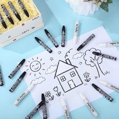 48 Pcs Black and White Soft Oil Pastels Bulk Artists Oil Crayons Single Color…