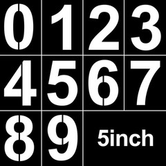 5 Inch Number Stencils Reusable Plastic Digital Stencils Address Painting Craft