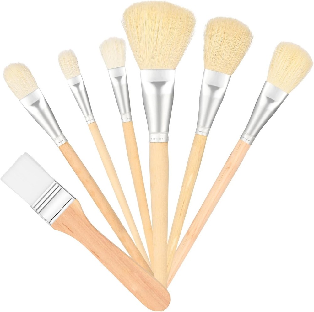 7 PCS Assorted Size Mop Brushes for Acrylic, Watercolor, Oil Painting