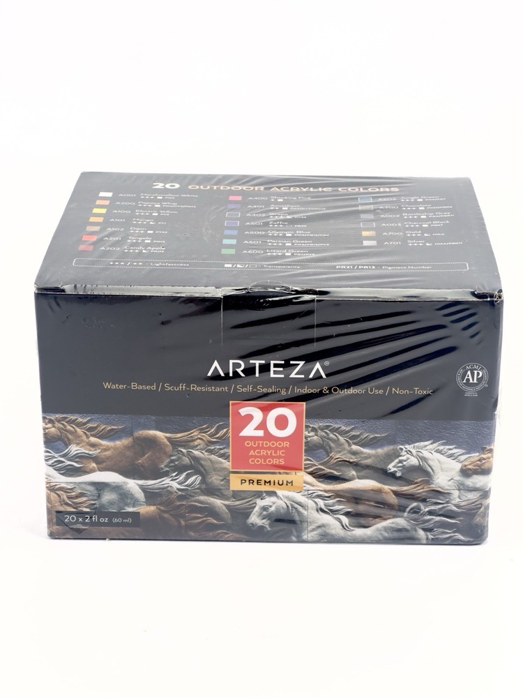 Arteza Outdoor Acrylic Paint | 2oz Bottles – Set of 20 – SEALED
