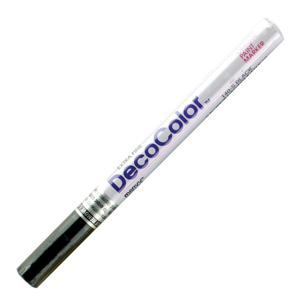 140-1 Marvy DecoColor Paint Marker, Extra Fine Tip, Black Ink, Pack of 1