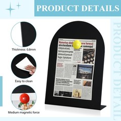 2 Pcs Black Magnetic Bulletin Board for Tabletops with 8 Magnets 12 x 8.5 Inc…