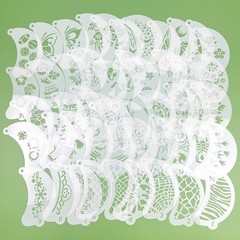 CODOHI 50 Pcs Face Paint Stencils, Body 4.7 inches x 3 inches, translucent