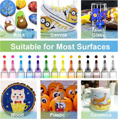 14 Colors Acrylic Paint Pens for Rock Wood Glass Fabric Ceramic Craft Marke