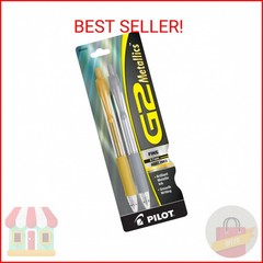 Pilot, G2 Metallics Gel Roller Pens, Fine Point 0.7 mm, Gold & Silver, Pack of 2