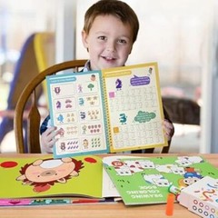 4Pc Magic Practice Copybook for Kids Number Letter Tracing Book with Pen Set