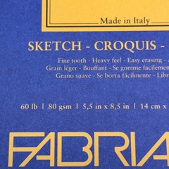 FABRIANO I264 Sketch Paper PADS (5 PACK) 5.5″ x 8.5″ Sketch Pad 100 Sheets each