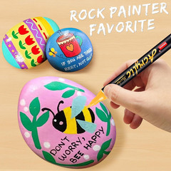 Acrylic Paint Pens Markers, 20 Colors Dual Tips Waterproof Paint Markers for Roc
