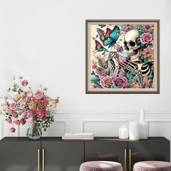 Skull Diamond Art Kits for Adults,Round Full Drill 5D Diamond Painting Kits foR