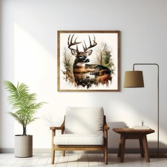 Paint by Numbers Kit for Adults Beginner,Deer Easy Paint by Number Kits Canvas..