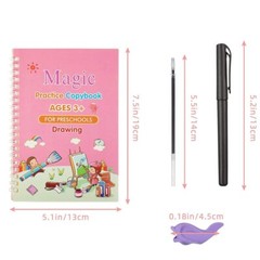 4X Magic Practice Copybook Magical Pen, Number Tracing Book Reusable Handwriting