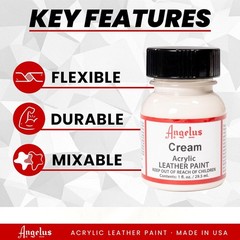 Angelus Acrylic Leather Paint 1 oz Cream 1 Fl Oz (Pack of 1),