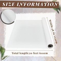 Kinlop 48 Inch x 20 Feet Double Primed Cotton Canvas 48 X 20 Feet, White