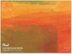 Fluid Watercolor Paper Block, 9 X 12 Inches, 15 Sheets, 140 Lb (300 GSM) Cold P