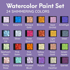 Komorebi Professional Metallic Watercolor Set – Portable Metal Box with Safety L