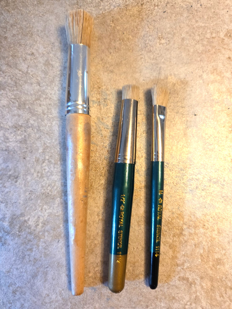 3 New Stencil Brushes by Royal Stencil 1/2″ and M other larger