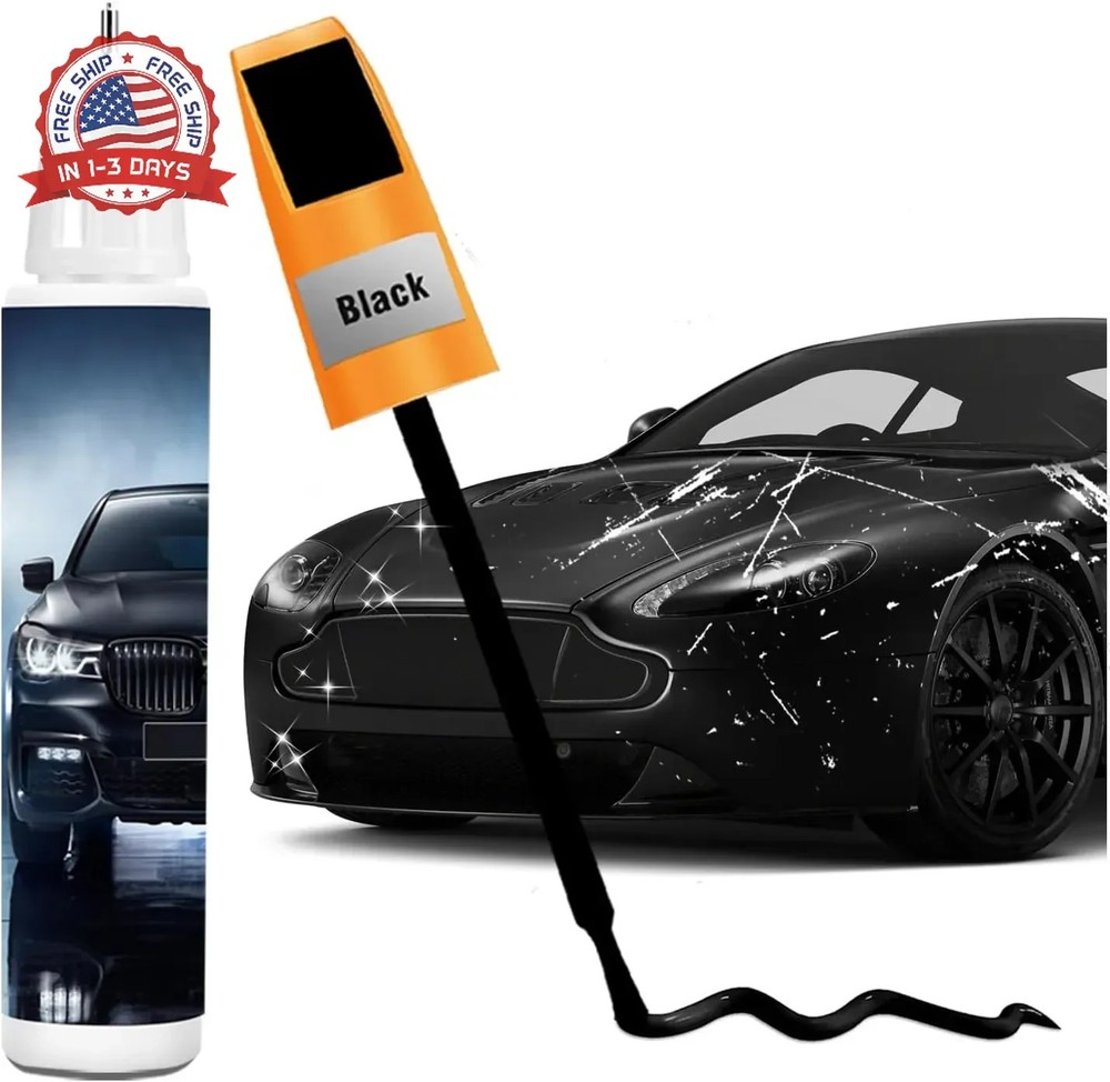 Black Touch Up Paint For Cars, 2-In-1 Car Paint Pen, Car Rim Touch Up Paint, Fix