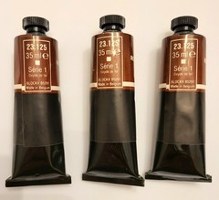 3 BlockX Indian Red Vintage Artist Oil Paint 35ml NOS With Box