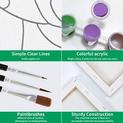 2 Pack Sip and Paint Kit, Pre Drawn Canvas for Painting for Adults, Starry Sk…