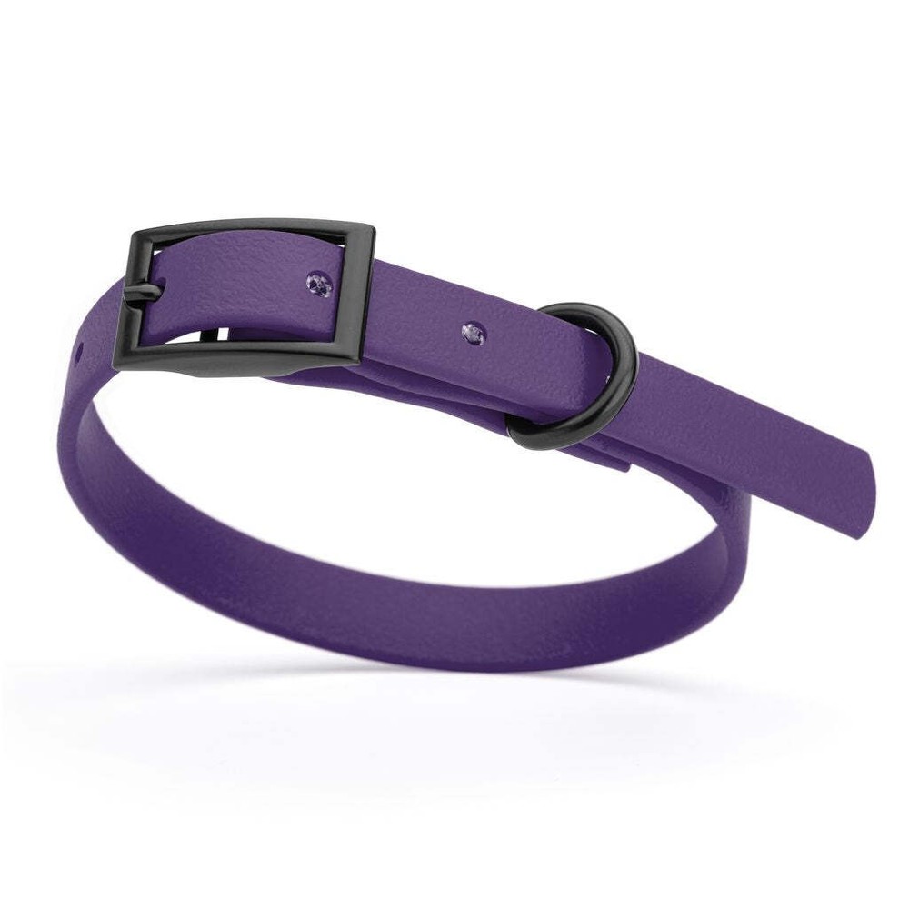 Dog Pet Waterproof Collar – W1/2″ x L9″-12″ – Violet Purple