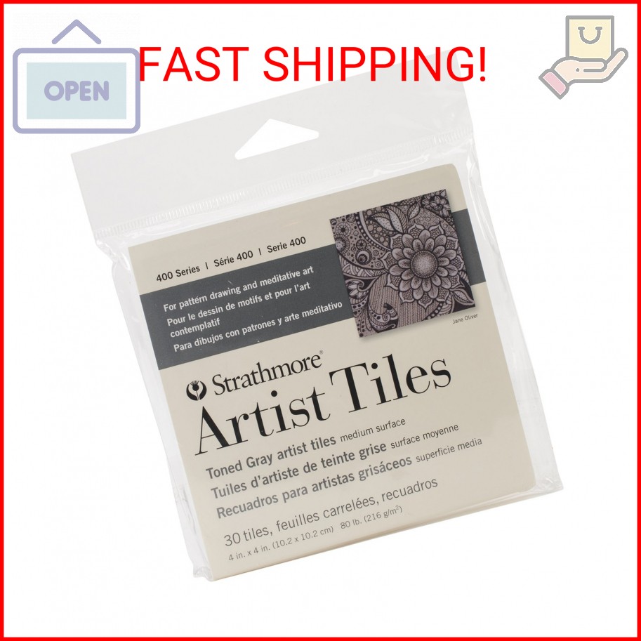 Strathmore (105-978-1 400 Series Toned Gray Artist Tiles, 4×4, 30 Count