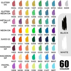 60-Color Retractable Gel Pen Set for Adult Coloring