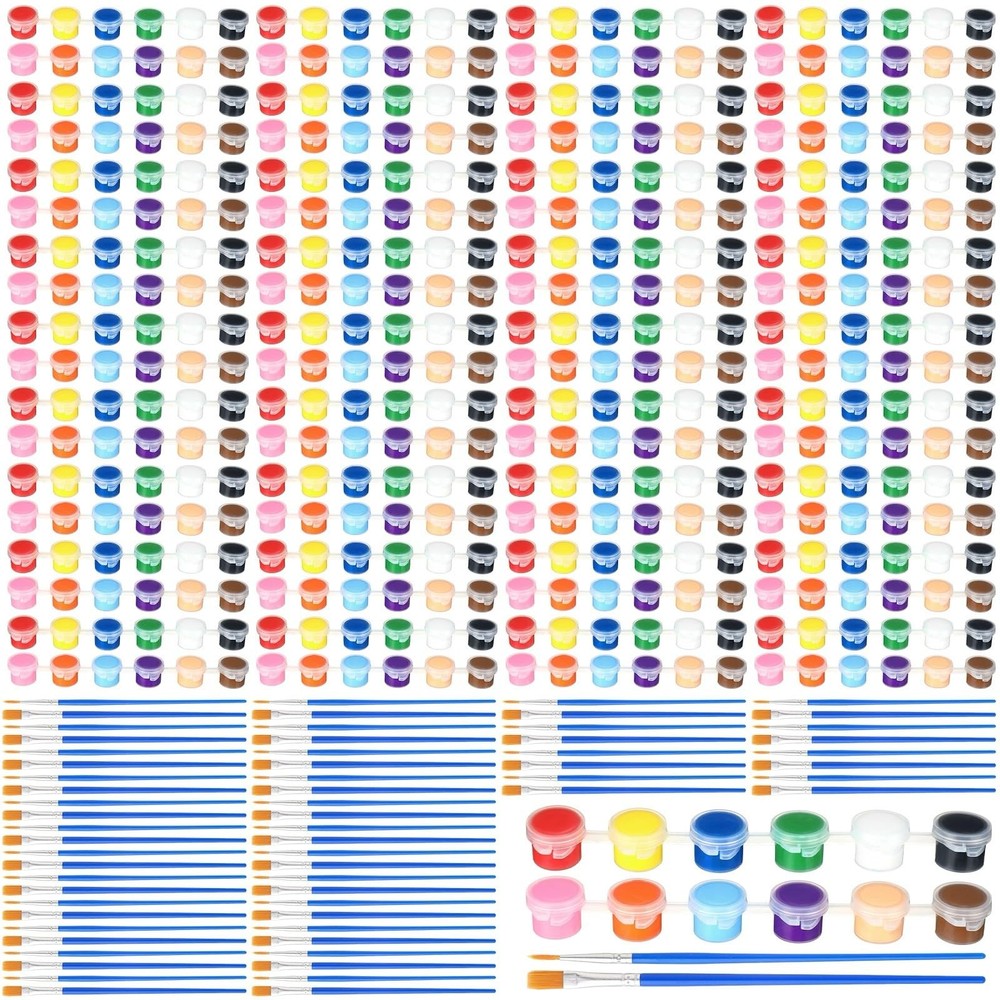 840 Pcs Mini Acrylic Paint Set 60 Set 12 Colors Washable Paint Strips 60 Pcs …