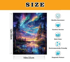 Aurora Paint by Numbers Kit for Adults with Framed,Starry Sky Landscape Paint