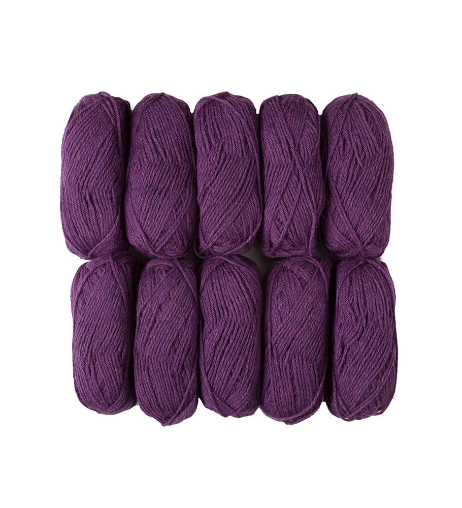 Wool Yarn Worsted Weight 100% 10 Balls Amethyst Heather Knit Picks Andes Purple