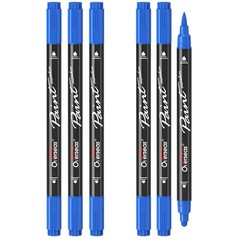 Overseas Blue Acrylic Paint Markers, 6 Pack Dual Tip Paint Pens Acrylic Mark…