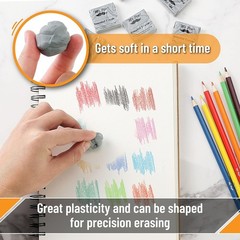 Mr. Pen- Kneaded Eraser, 6 Pack, Grey, Kneaded Erasers for Artists, Art Eraser,
