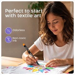 20 Fabric Markers Pens Set – Indelible and Permanent Fabric Paint Fine Point