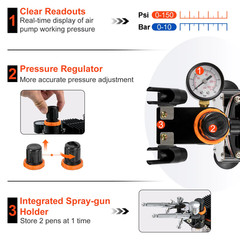 Professional Dual-Action Airbrush Kit 120W Electric Spray Gun Air Brush Painting