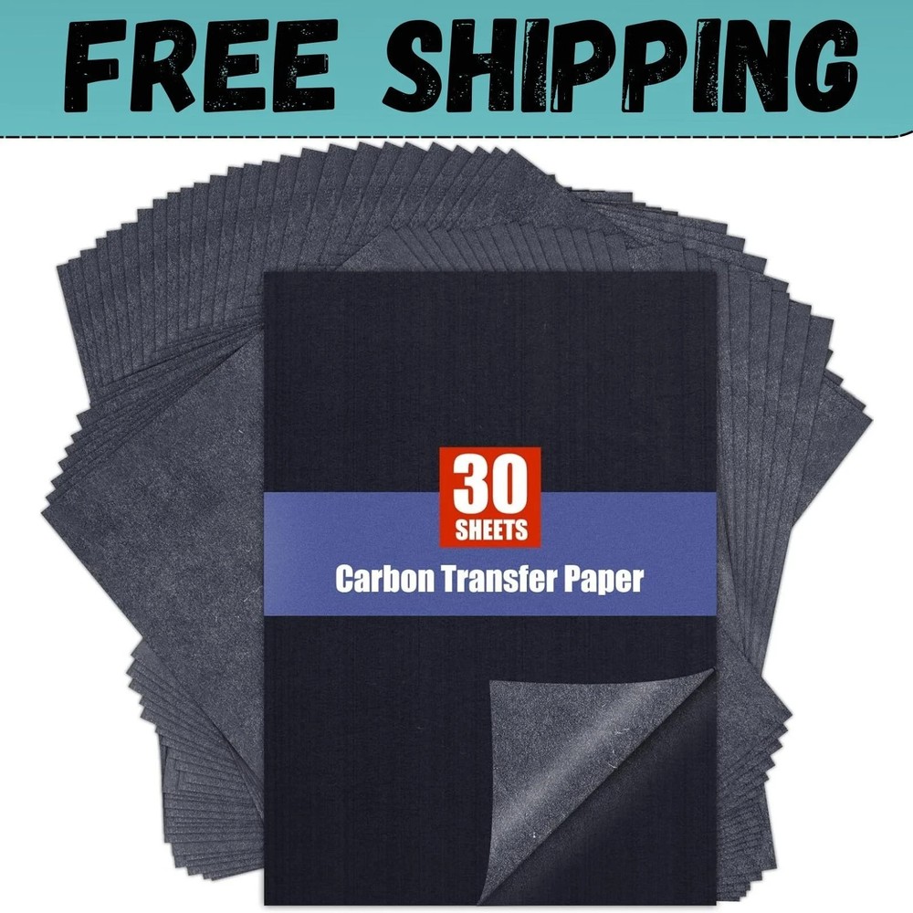 Carbon Paper for Tracing Transfer-Paper Pad 30 Pcs Black Graphite Copy Paper fo