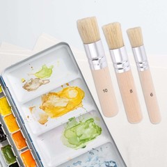 6Pcs Wooden Stencil Brushes, Natural Bristle Template Paint Brushes for Wood Wal