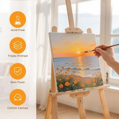 Framed Canvas Blank 10×10 – DIY Painting Art with Sturdy Wooden Frame, Modern…