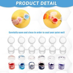 120-Piece 20 Strips 3 ml 0.1 oz Empty Mini Paint Pots with Lids for Crafts