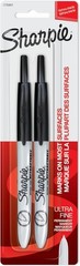 Ultra Fine Point Retractable Permanent Markers, 2 Black, Water Resistant
