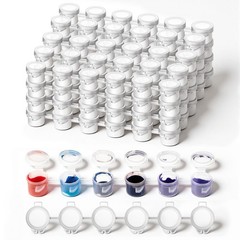 120-Piece 20 Strips 3 ml 0.1 oz Empty Mini Paint Pots with Lids for Crafts