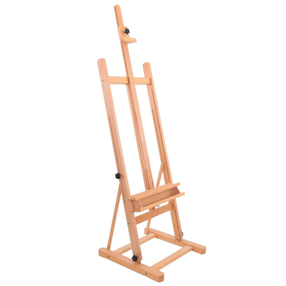 Wooden Beechwood Adjustable H-Frame Studio Easel, Artist Storage Tray 48″ Canvas