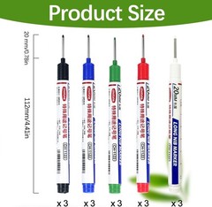 Long Head Deep Hole Marker Pens 15PCS Long Nib Marker 20Mm Quick Dry Waterproof